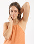 Printed voile long dress with a halter neckline